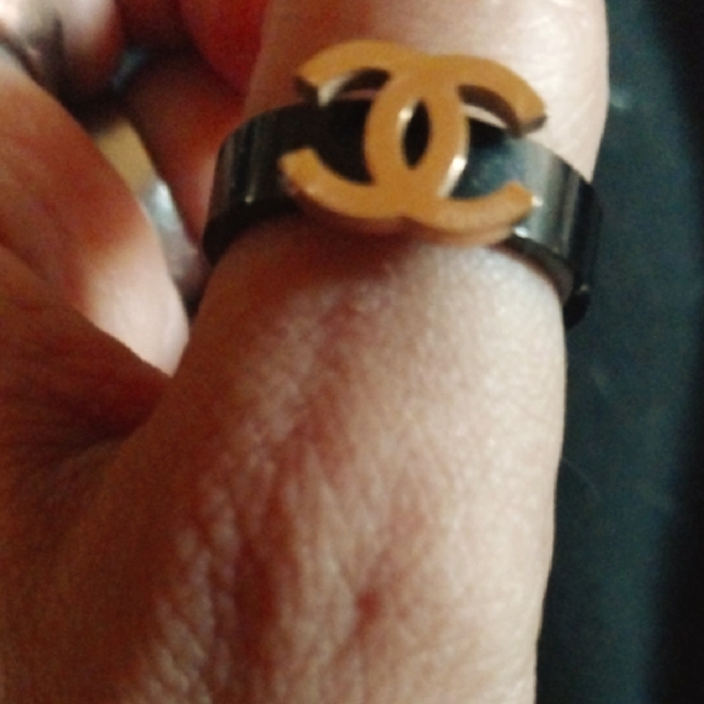 Black Ring with Gold Accent